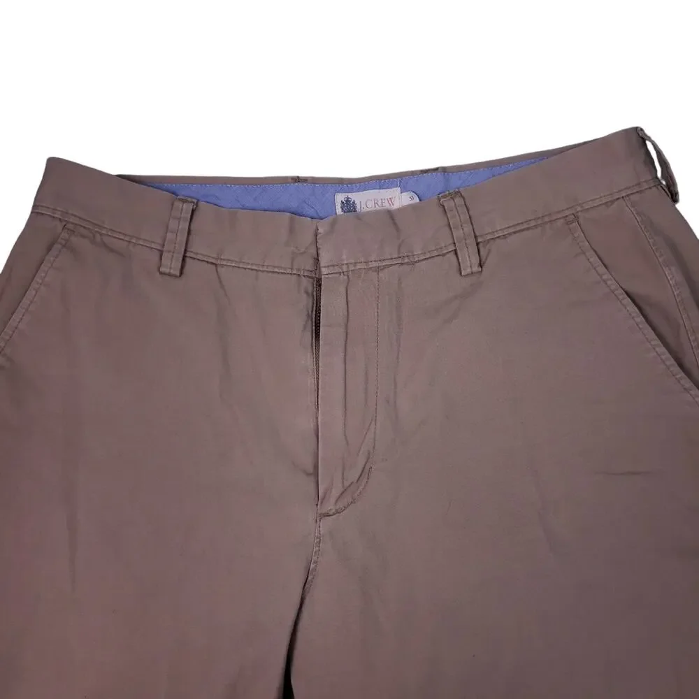 Vintage J. Crew Men's Chino Shorts Sz 33 Flat Front Khaki Beige Preppy Casual